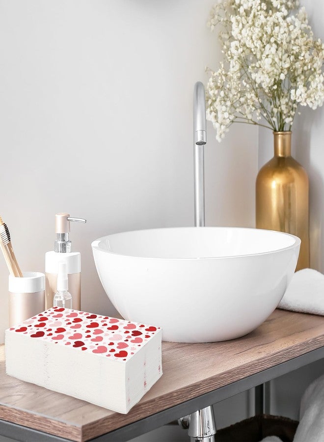 JarThenaAMCS مناديل ورقية للاستخدام مرة واحدة من JarThenaAMCS، بتصميم قلوب عيد الحب، ثلاث طبقات، ألوان أحمر، أبيض، وردي، مناسبة للعشاء، لتزيين طاولة الحفلات والمناسبات، 80 قطعة - Image 5